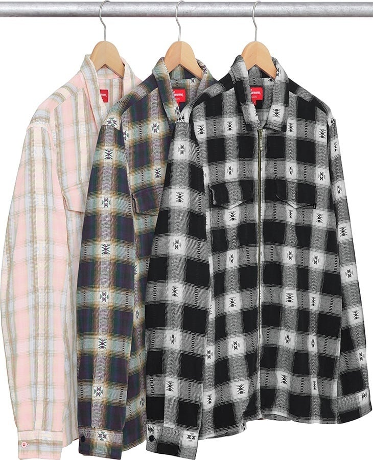 Plaid Flannel Zip Up Shirt